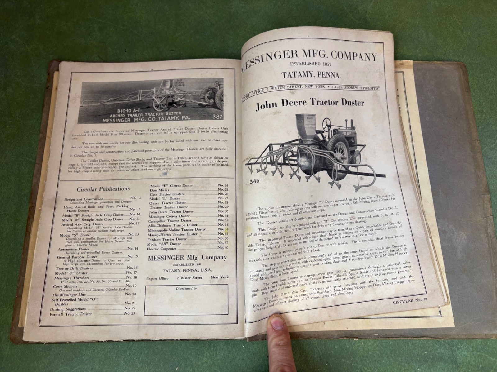 1939 Messinger Farm Machinery Manufacturing Dealer Sales Catalog Tatamy,Pa