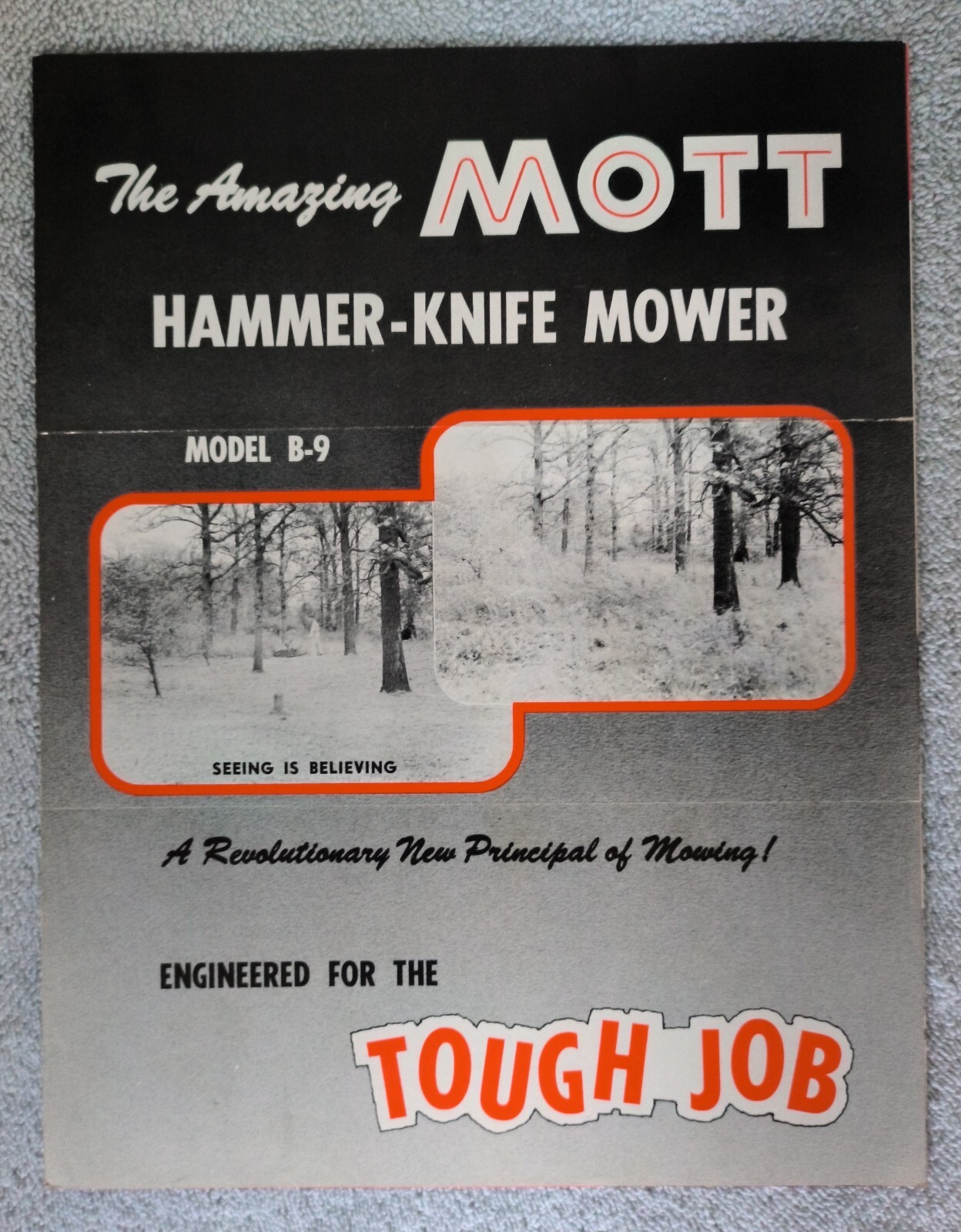 Vintage 1950’s Mott Hammer Knife Mowers Brochure.