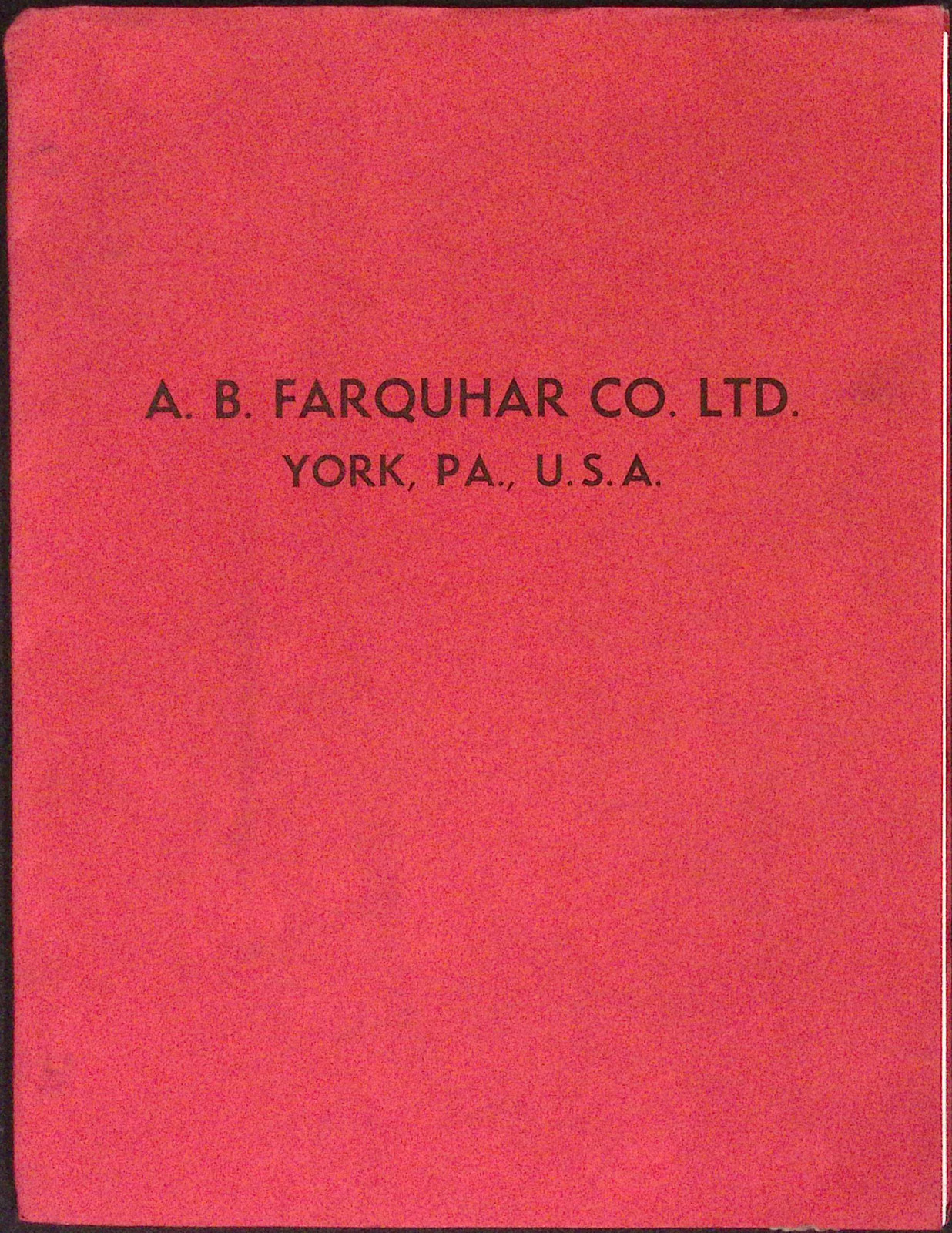 1934 A B Farquhar Ltd York PA Cultivator Planter Sawmill Boiler Catalog