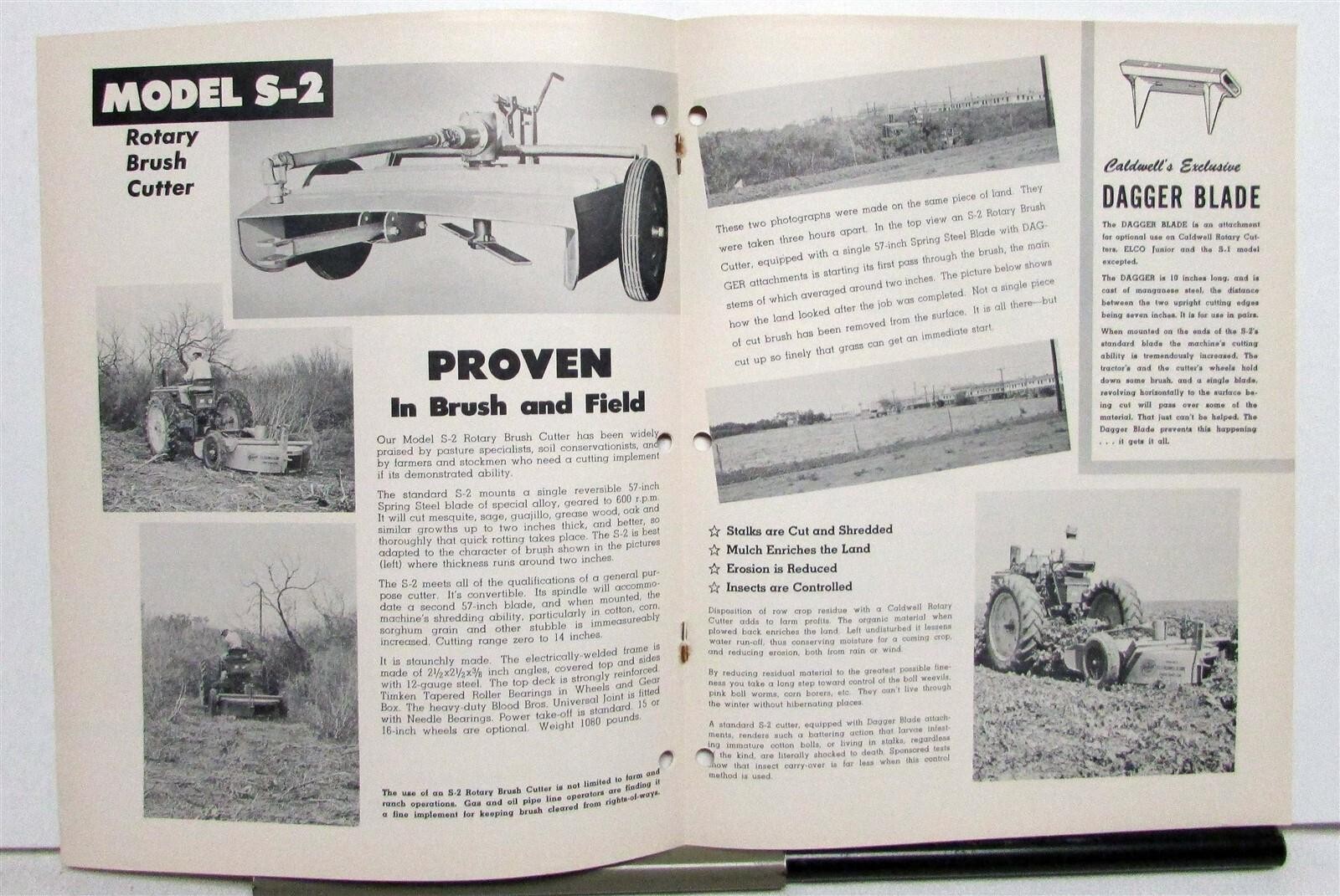 1950s Caldwell Rotary Cutters Complete Line Specs Construction Sales Brochure