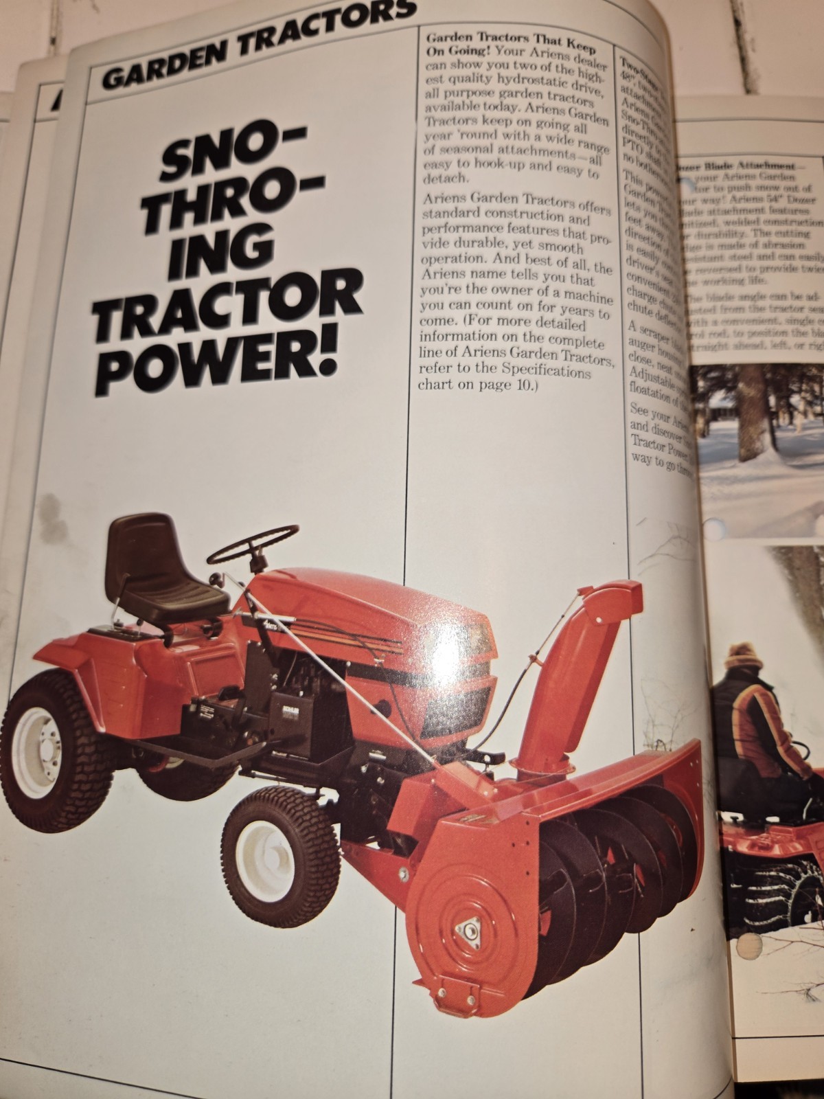 2 1983 ARIENS DEALERSHIP ADVERTISING BROCHURES SNO-THRO TRACTORS & SNO-THROS