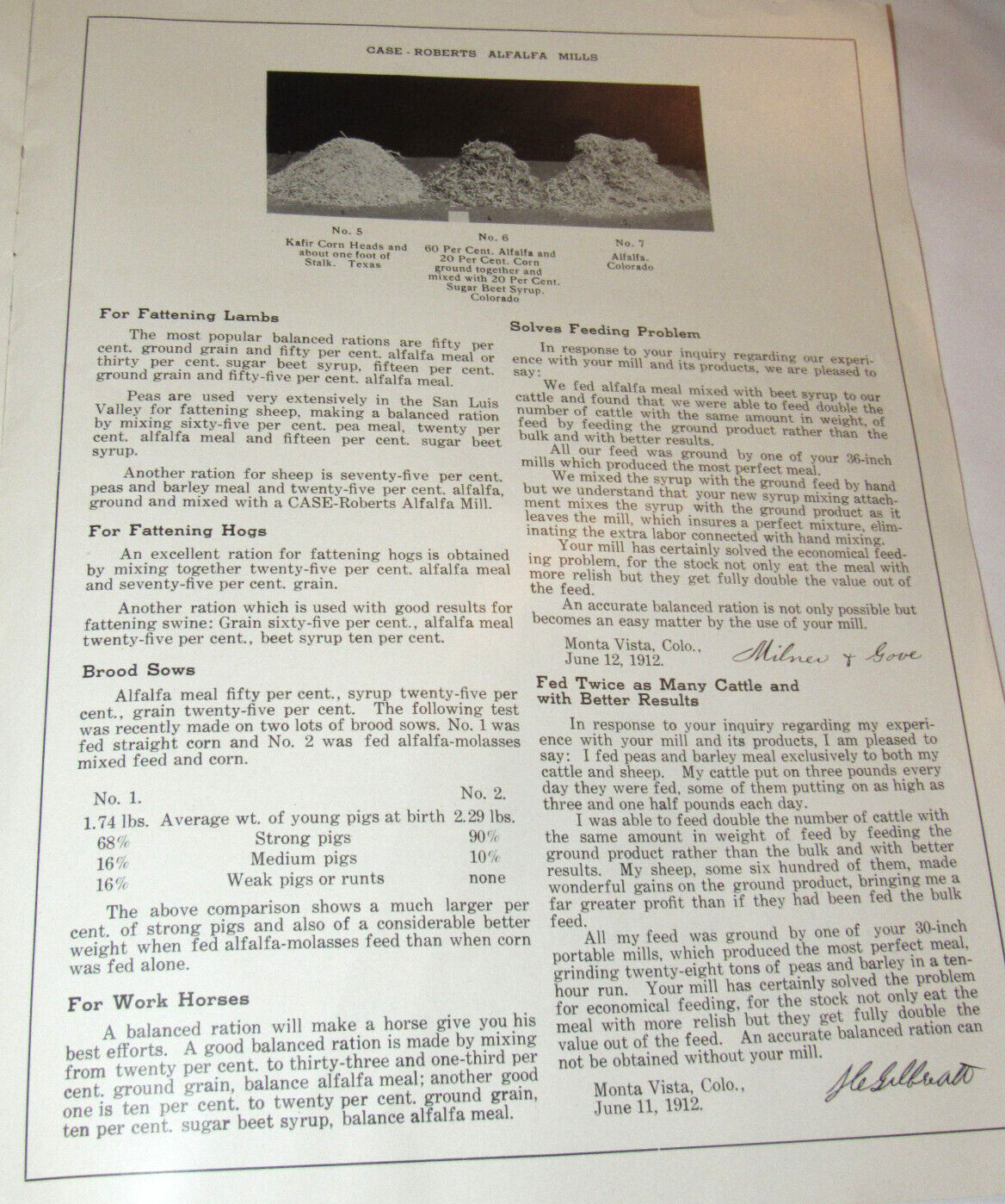 VTG 1913 CASE-ROBERTS ALFALFA MILLS CATALOG! J I CASE THRESHING MACHINE CO! JI