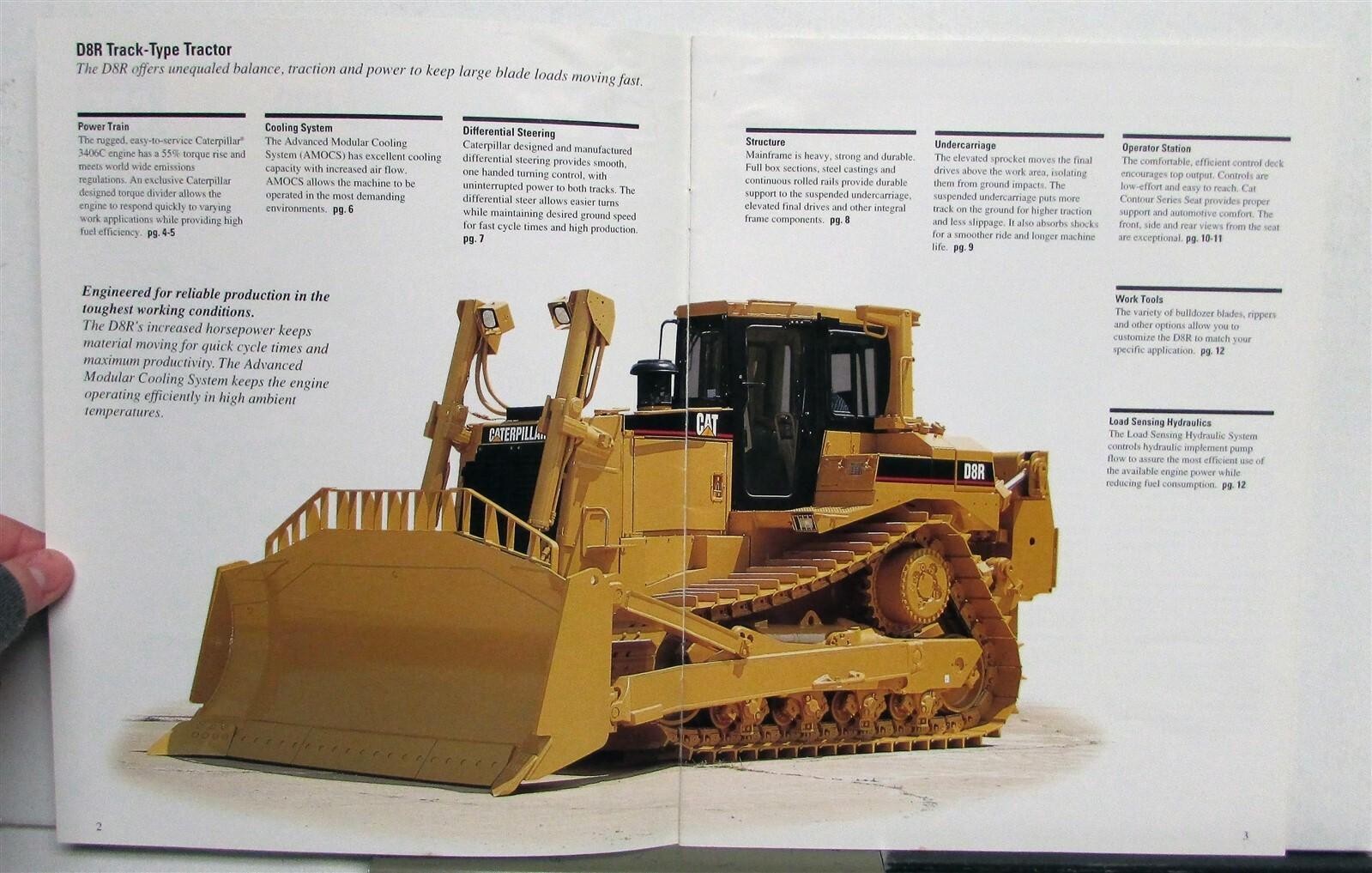 1997 Caterpillar D9R Track Type Tractor Construction Specs Sales Brochure