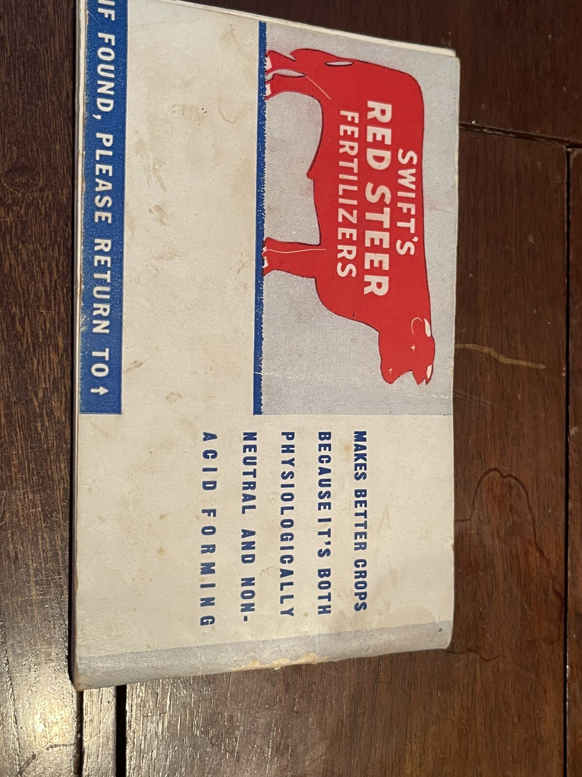 Vintage 1938-1940 Swift’s Red Steer Brand Fertilizers Advertising Memo Book