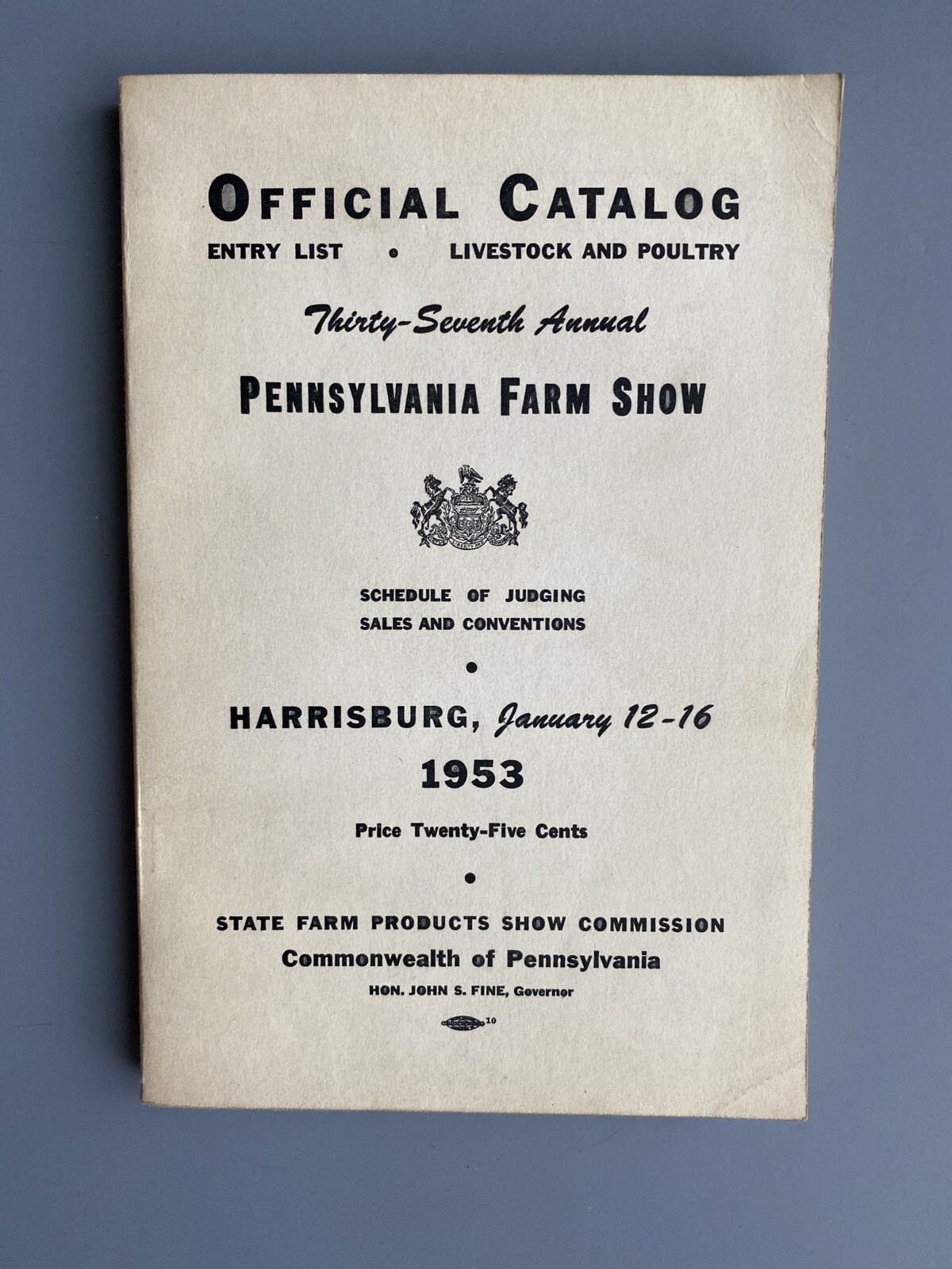 VTG 1953 Pennsylvania Farm Show Harrisonburg Livestock Poultry FFA Sales Judge