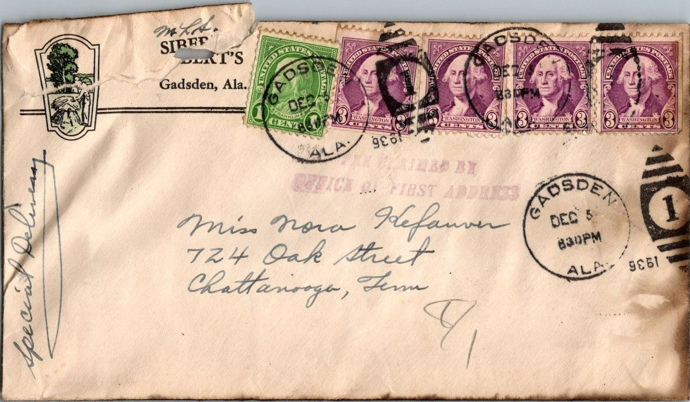 1936 John Deere Farm Equipment Sibert’s Hardware Gadsden Al Letterhead & Cover