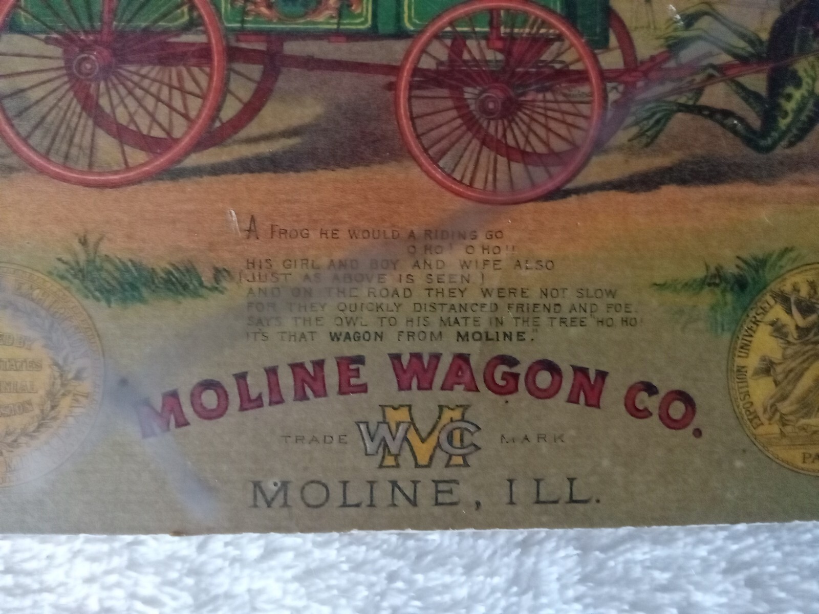 ORIGINAL Pre John Deere Moline Wagon Co. Advertisement 1880’s Moline, Illinois