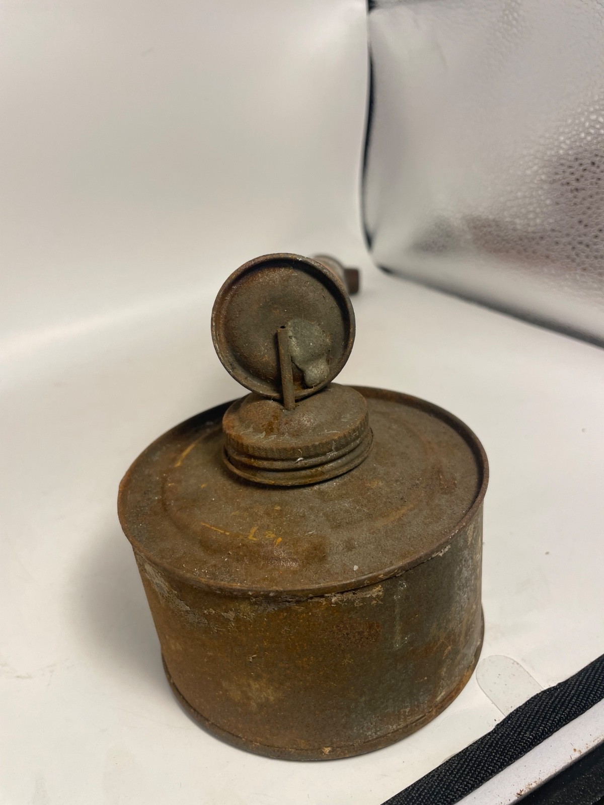 Vintage 1940’s Black Flag Tin Bug Pump Sprayer Metal Canister & Wooden Handle