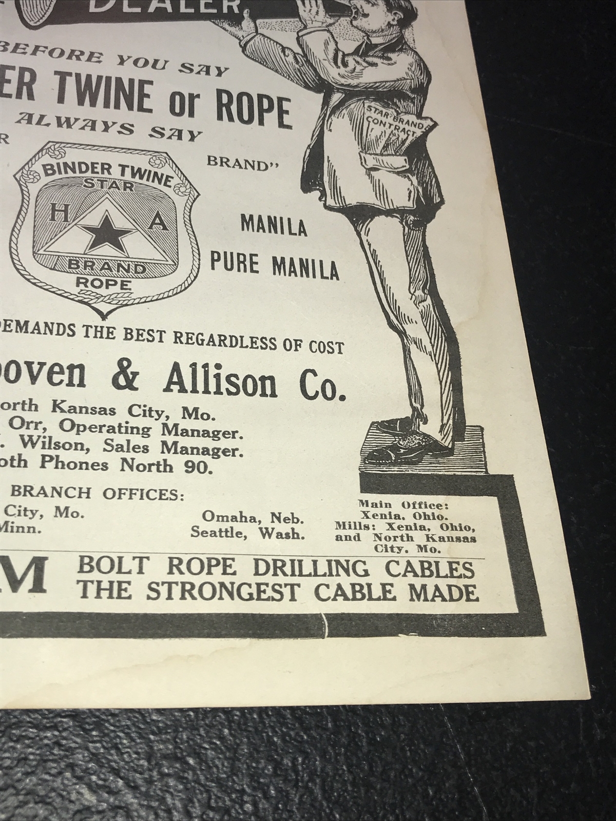 1916 Star Binder Twine & Rope Farm Advertising – Kansas City – Missouri