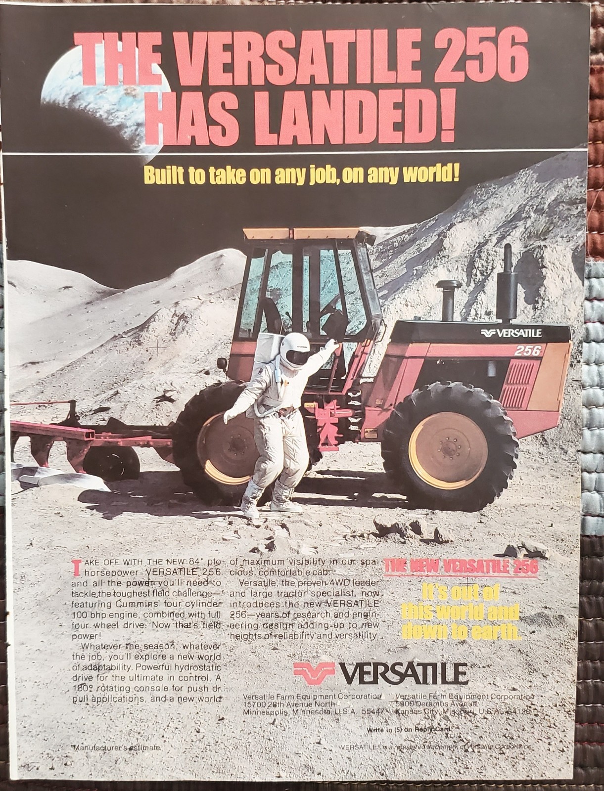 Versatile 256 Tractor Magazine Print Advertisement