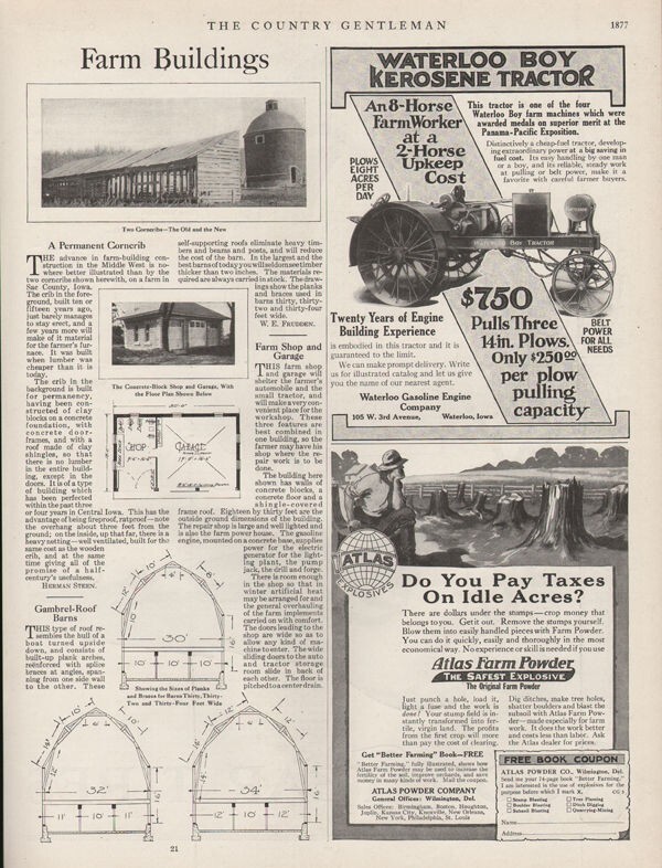 1916 WATERLOO KEROSENE TRACTOR FARM BUILDING DYNAMITE EXPLOSIVE 19094