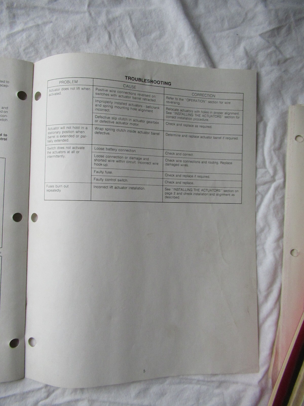 Melroe Spra-Coupe 216 220 Electric Boom Tip Lift Mounting Instructions Manual