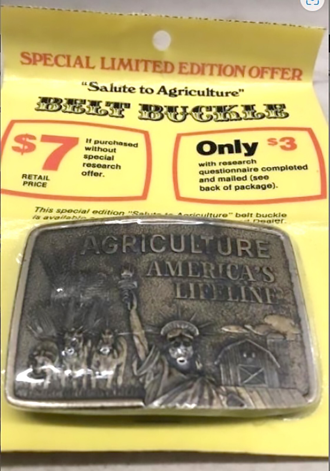 1979 Limited Edition “Salute to Agriculture” Brass Belt Buckle New in Package