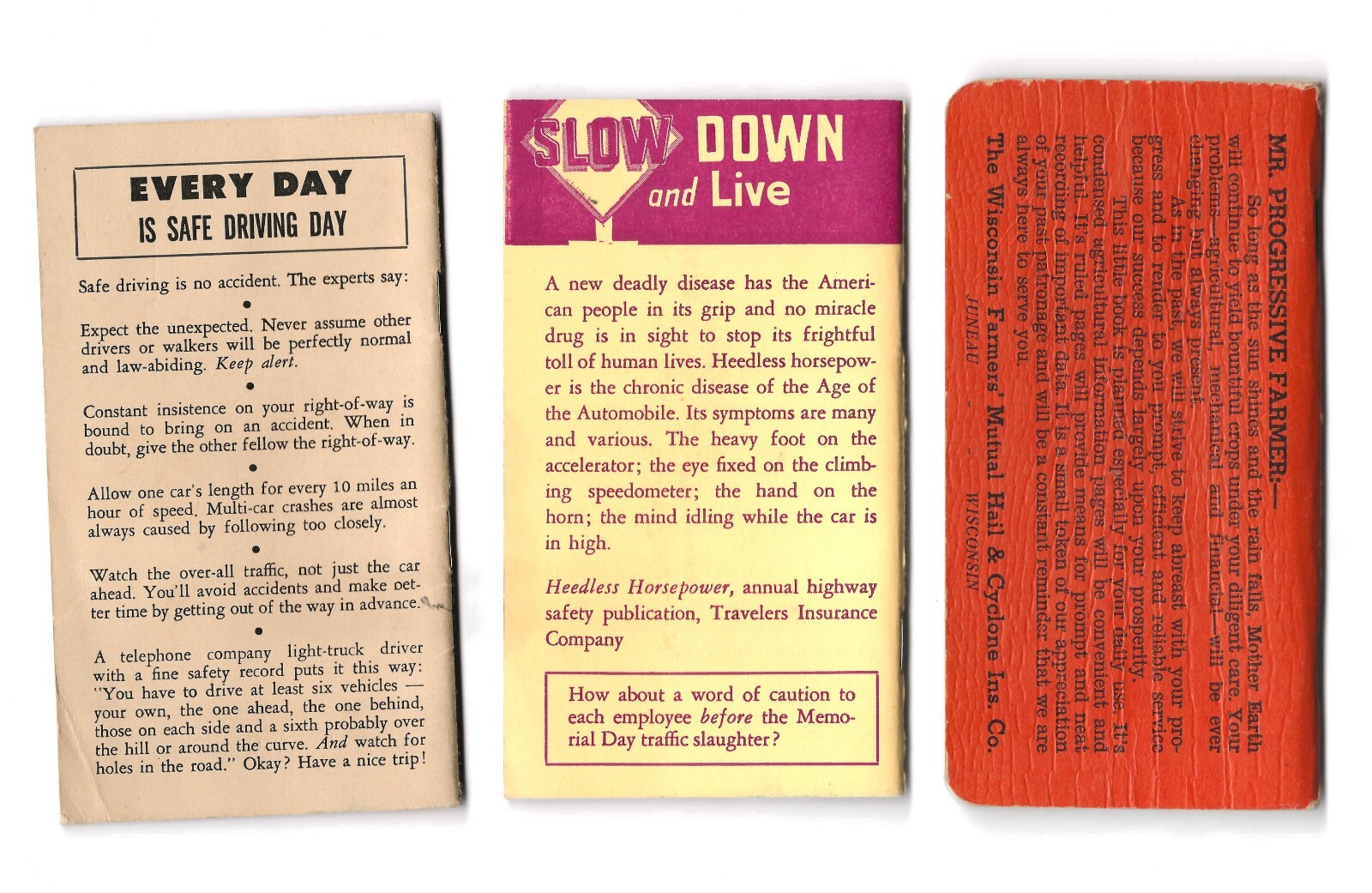 1947 / (2) 1958 Pocket Farmer Log Books / Farm Progress EUC 5.5″X3″