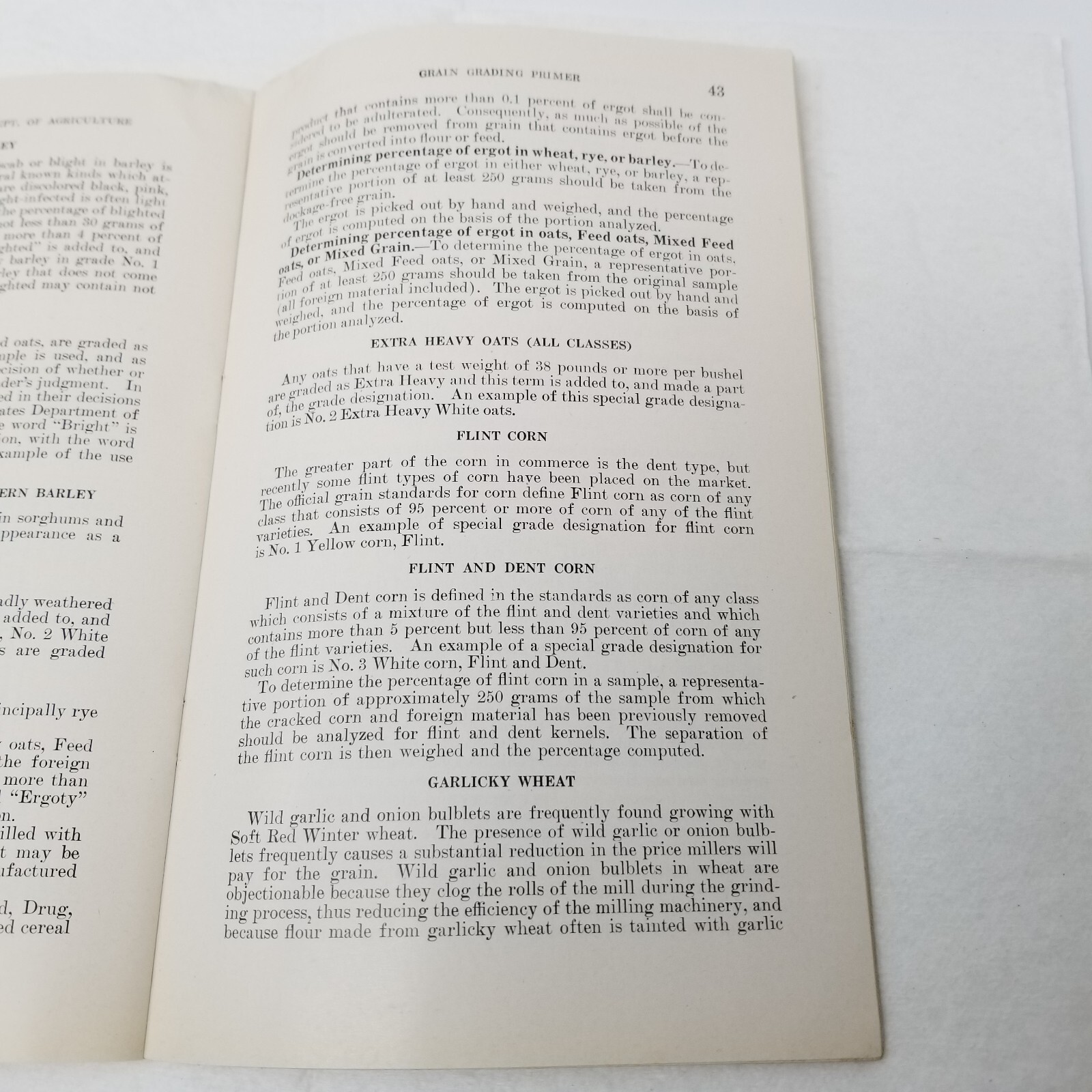 Grain Grading Primer 1948 Farmers’ Bulletin Booklet 325 USDA Photos Charts