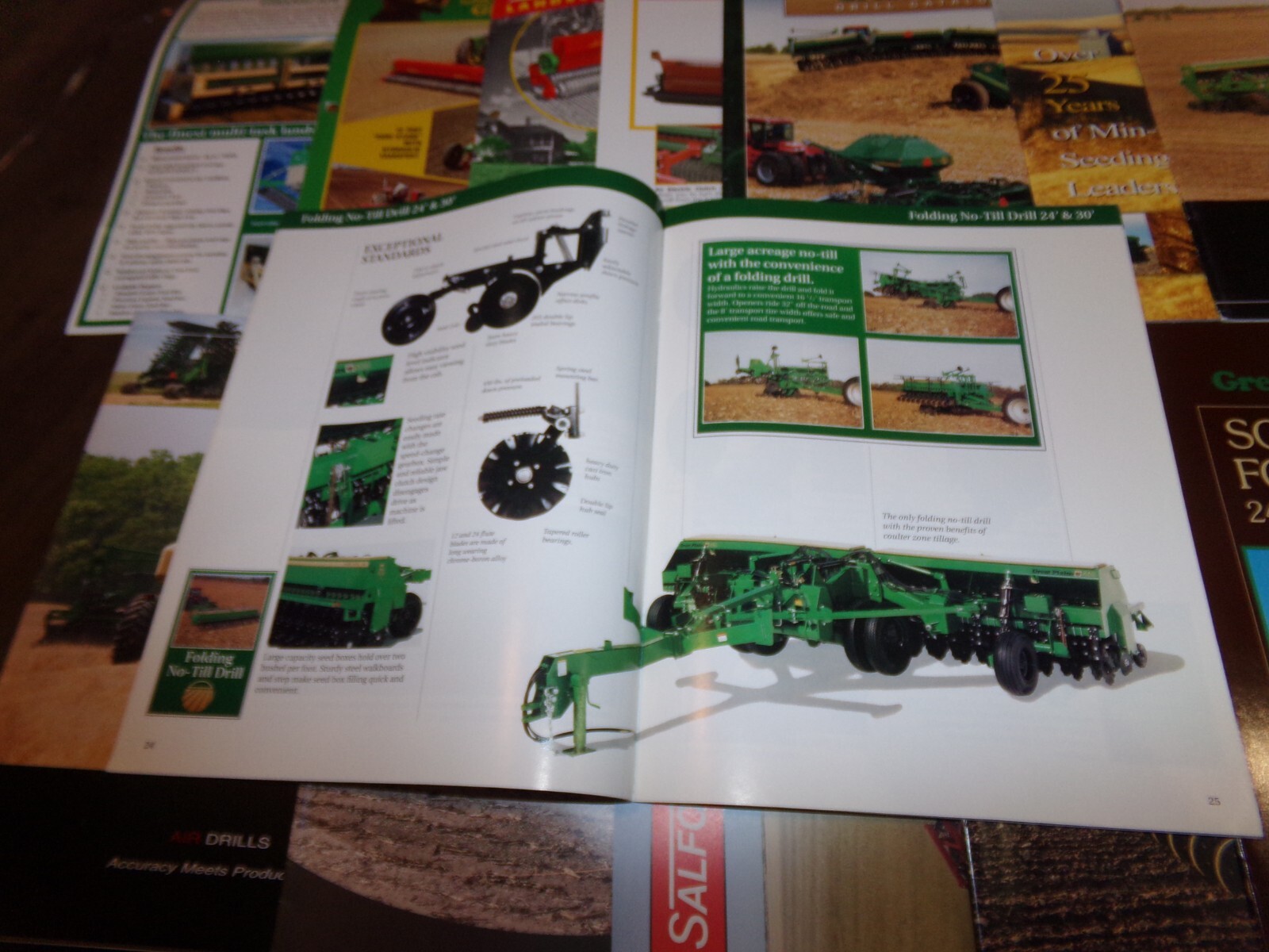 13-lot 1960’s-2010’s grain drill + air seeder brochures in nice shape used