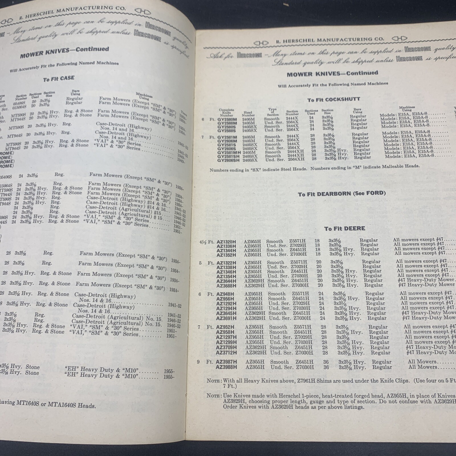 1959 Des Moines Iron Co Repair Parts Catalog Mowers/Combines/Swathers/Harvester