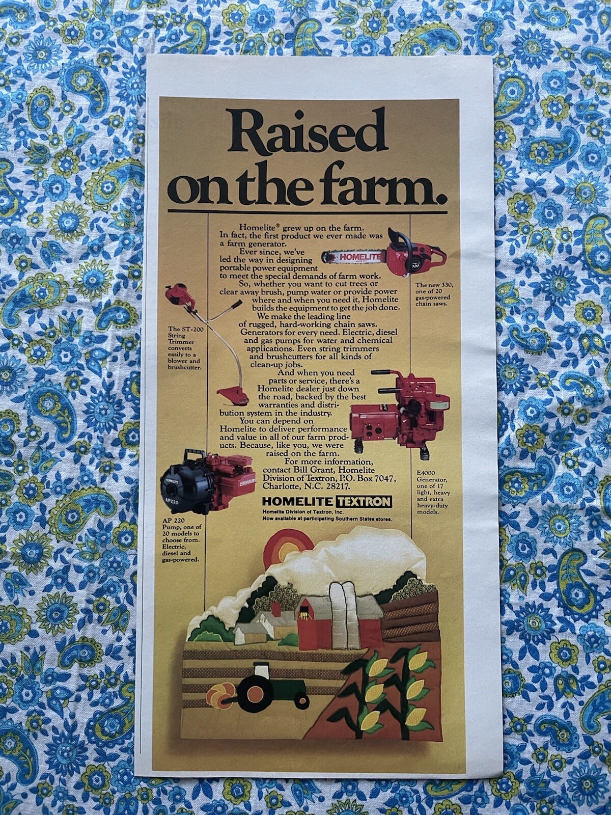 Vintage 1981 Homelite Print Ad String Trimmer Chainsaw Generator Ad Only
