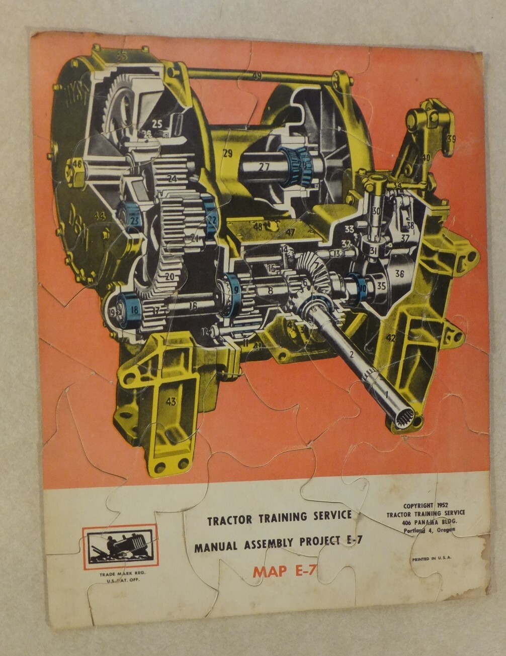 Vintage 1952 Tractor Training Service Project JIGSAW PUZZLE 11″ x 8.5″ Map E-7