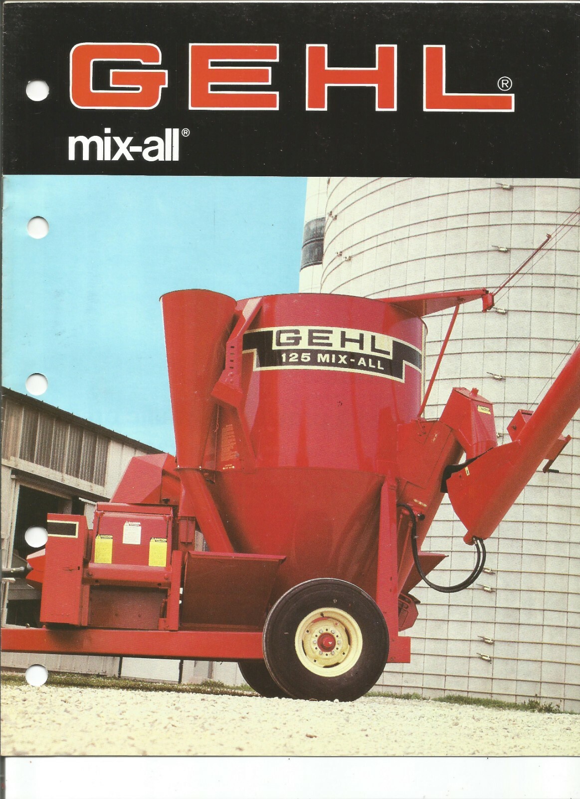 Original OEM OE Gehl Models 125 170 Mix-All Sales Brochure Form 3788 Dated 02/90