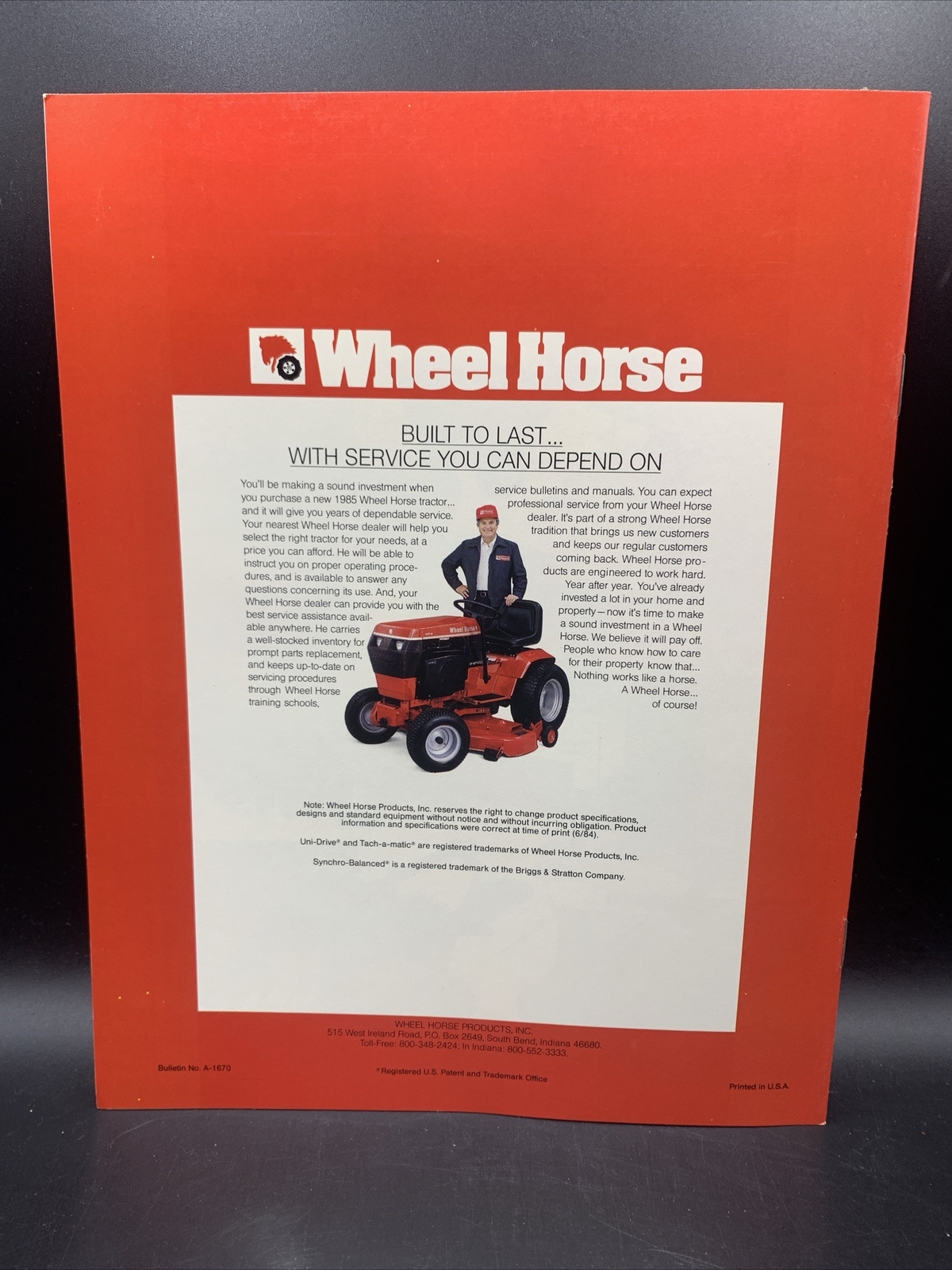 Lot of 6 Original NOS Wheel Horse Lawn & Garden Tractor Brochures-1980 thru 1984