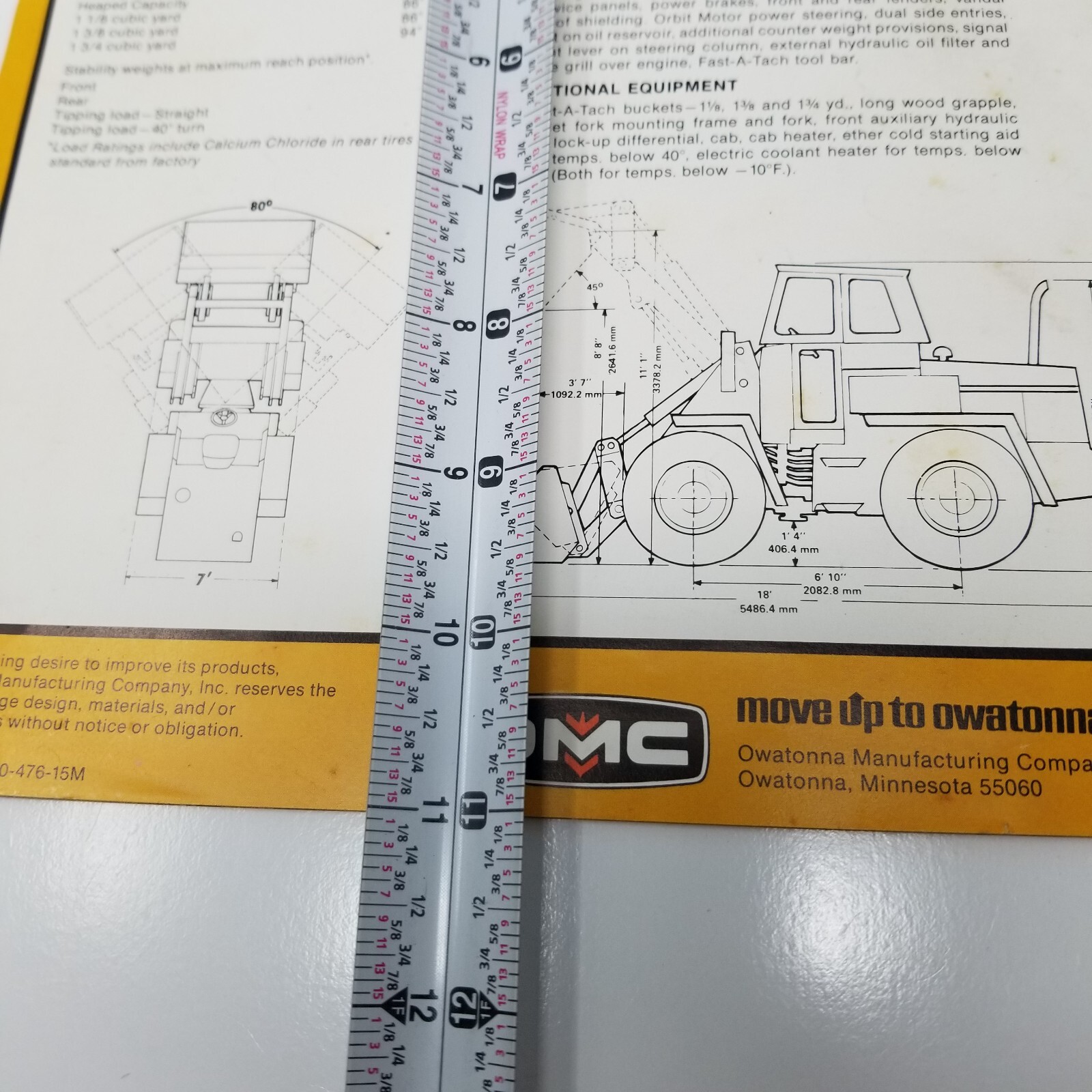 Owatonna 880 Articulated Mustang Backhoe 1980 Sales Brochure Photos Specs