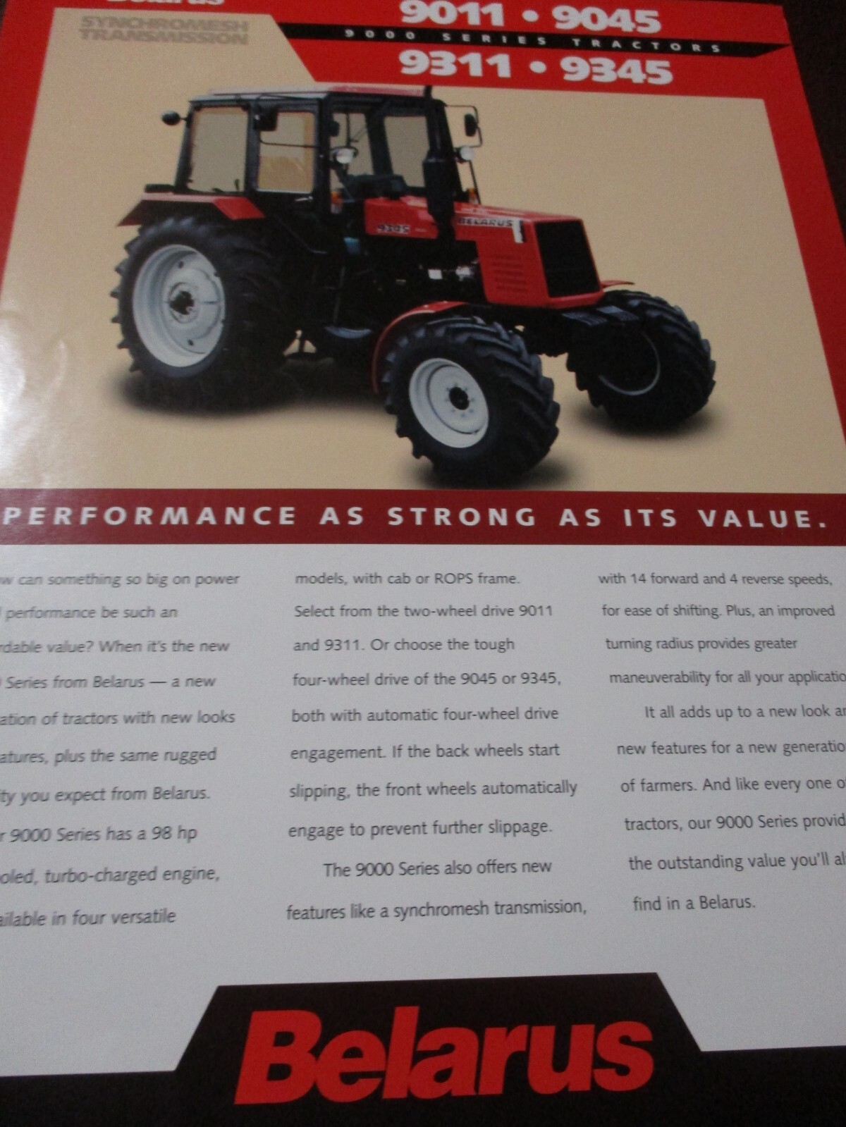 Belarus Tractors Sales/Specifications Brochures 7 items, Circa 1990’s