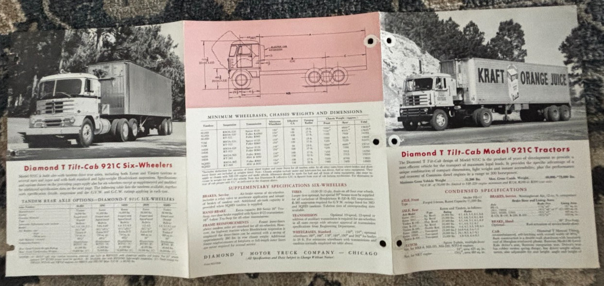 Diamond T Tilt-Cab Model 921C Tractor Truck Brochure DCPA26