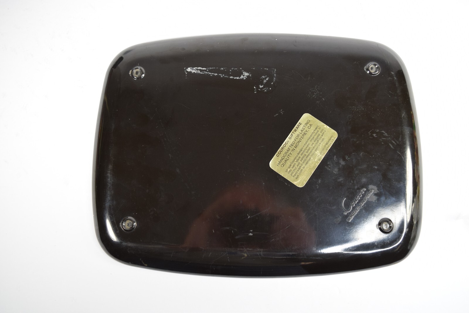 Vtg Couroc Tray Black Lacquer Hand Crafted 12″ x 9″ Monterey, Ca Farm John Deere