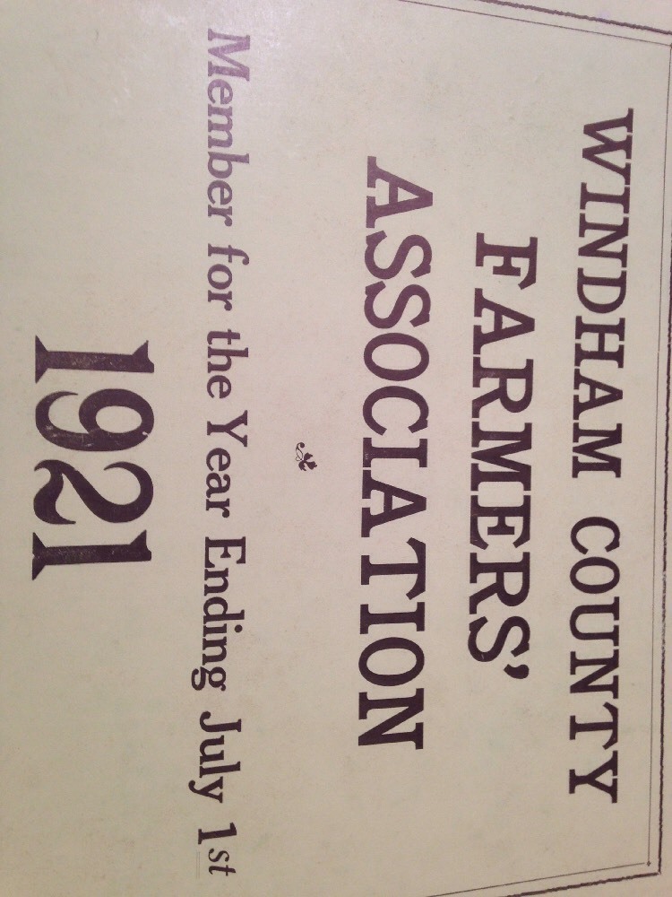 Windham County Farmers Association 1921 Members Placard Sign CT