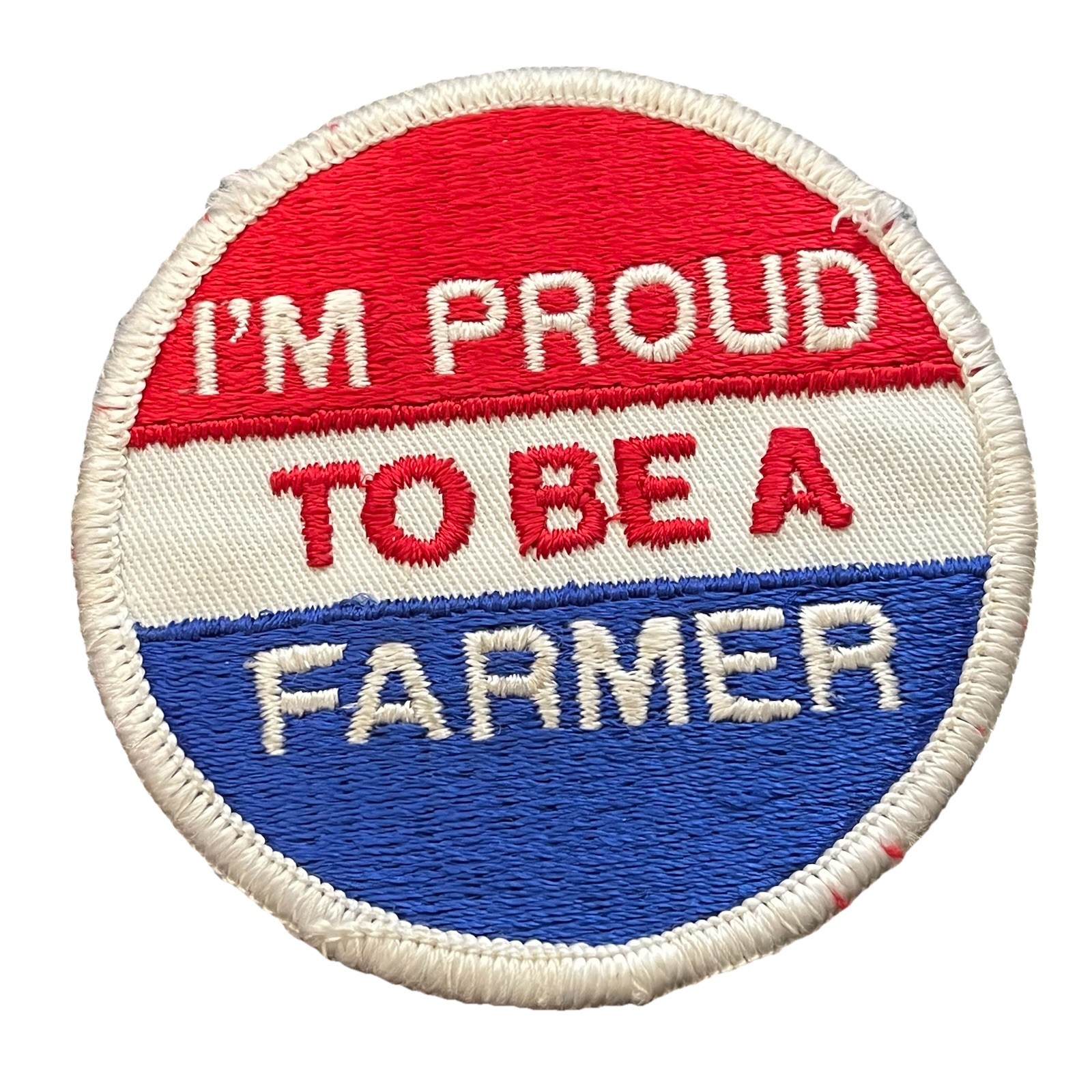 I’M Proud To Be A Farmer Patch Shirt Coat Hat Cap Jacket Vintage Red White Blue