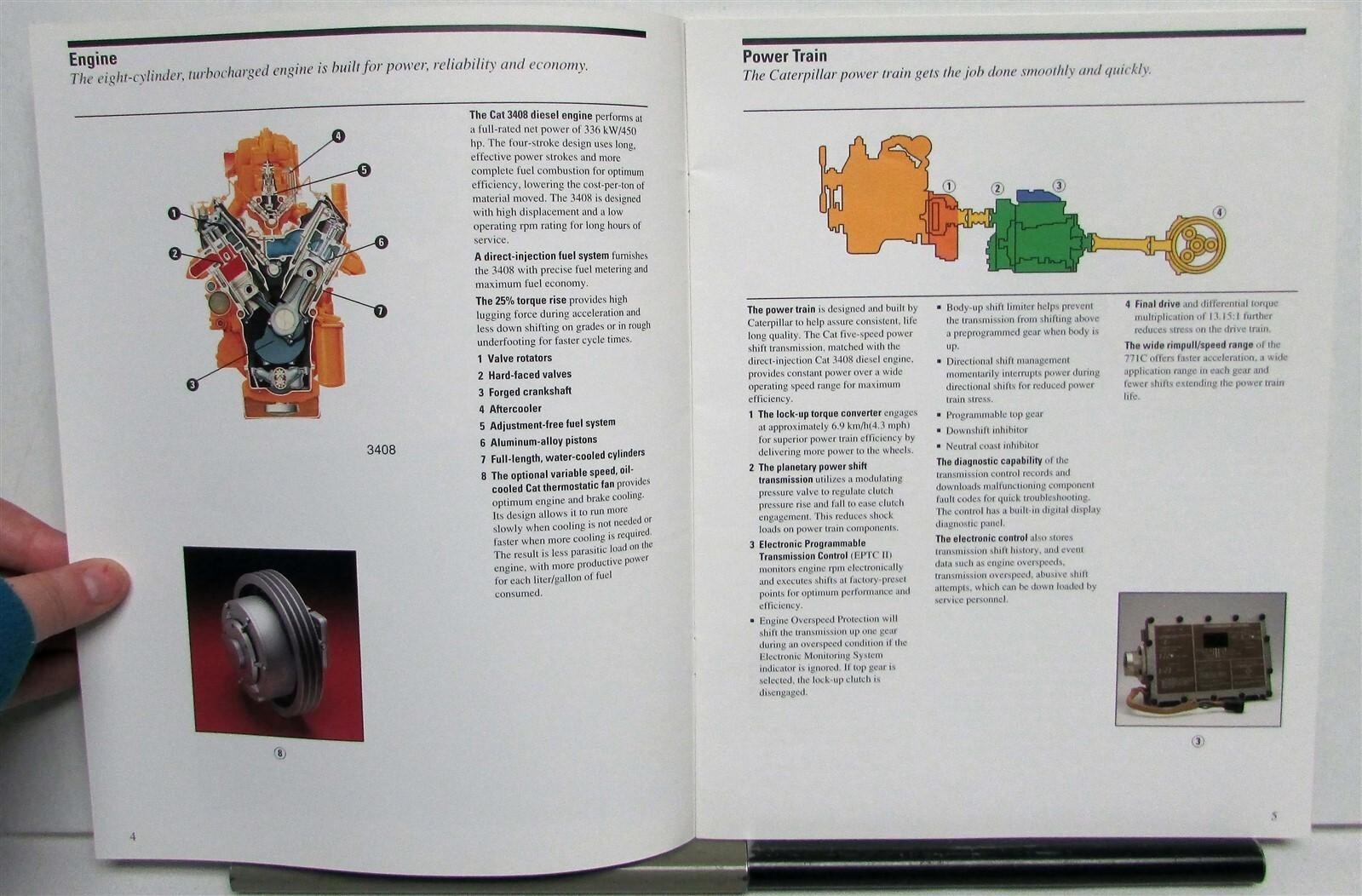 1994 Caterpillar 771C Quarry Truck Specifications Construction Sales Brochure