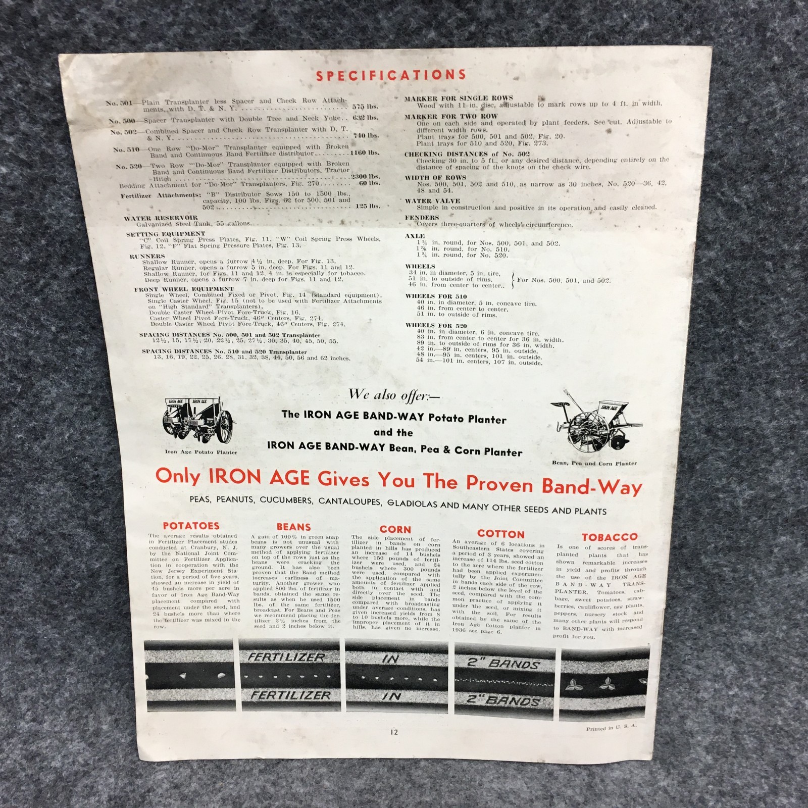 1940s Farquhar Iron Age Transplanters Advertising Booklet Pamphlet Catalog T39