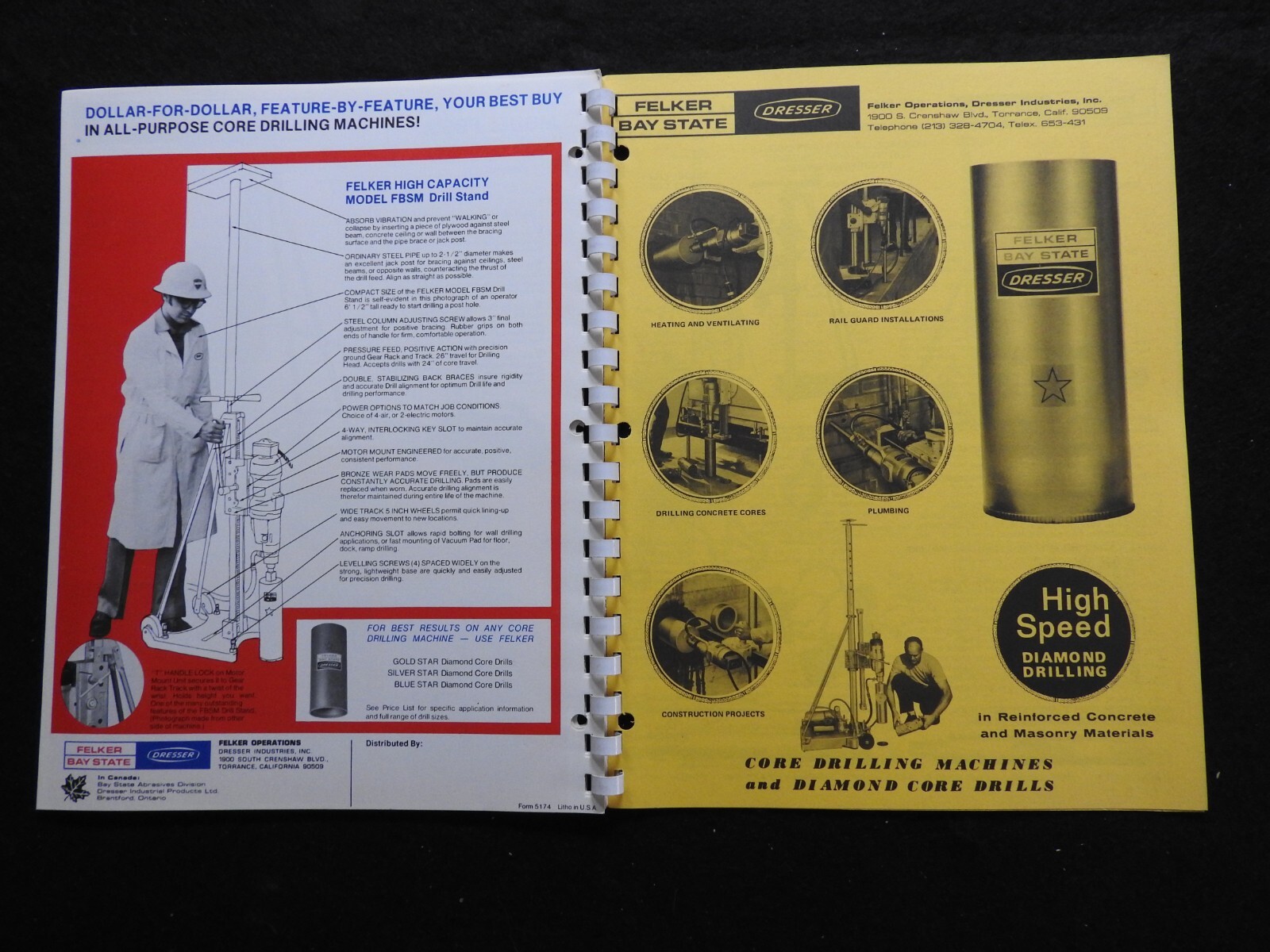 1974 Dresser Felker Bay State Concrete Saw Dealers’ Sales Catalog W/Prices MINTY
