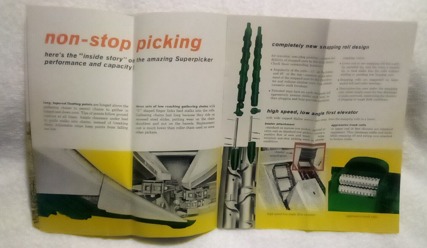 New Idea Two-Row Pull Type Corn Pickers Vintage 1963 Advertising Farm Brochure