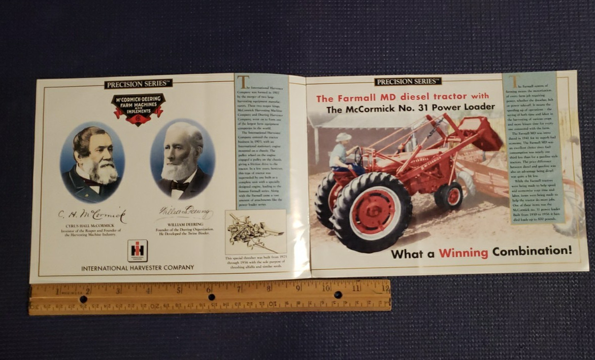 International Harvester Farmall MD & McCormick 31 Loader Catalog Brochure COLOR