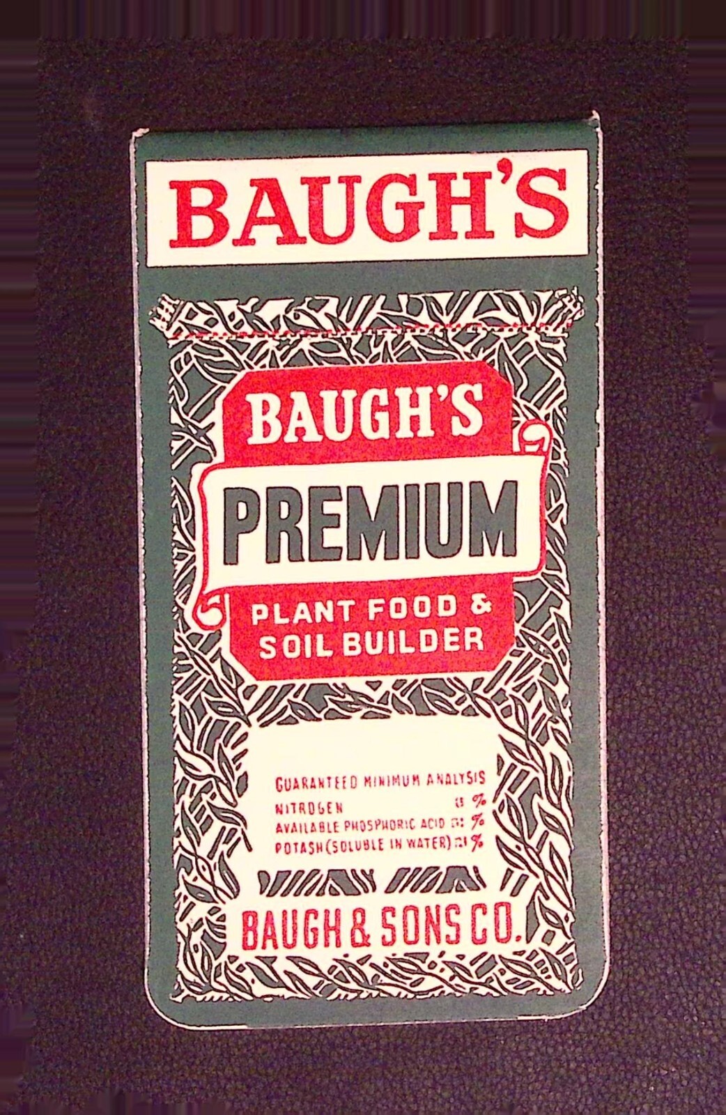 Baugh’s Fertilizers Advertising Scratch Pad and Information