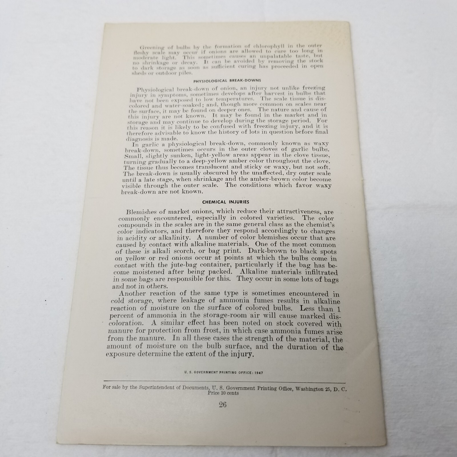 Onion Diseases Control 1947 Farmers’ Bulletin Booklet 1060 USDA Photos Charts