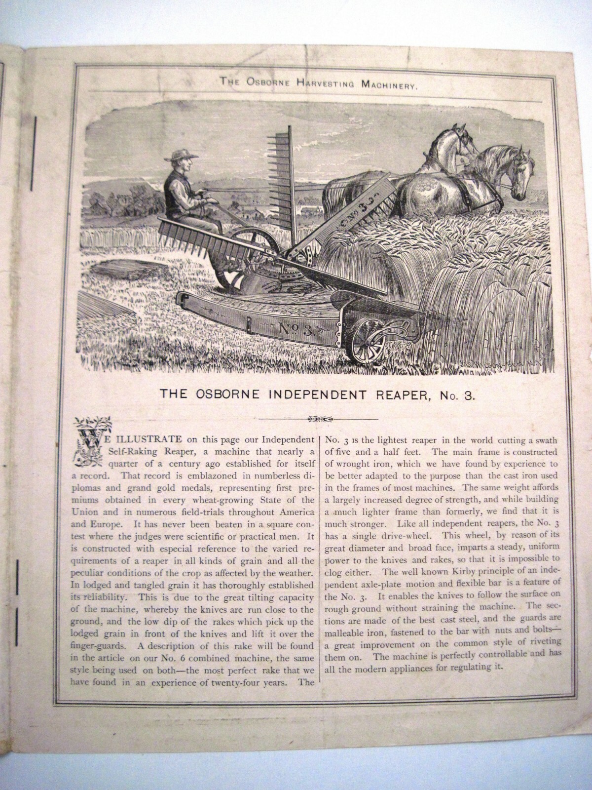 1880 Advertising Print for “D.M. Osborne & Co. Harvesting Machinery” *
