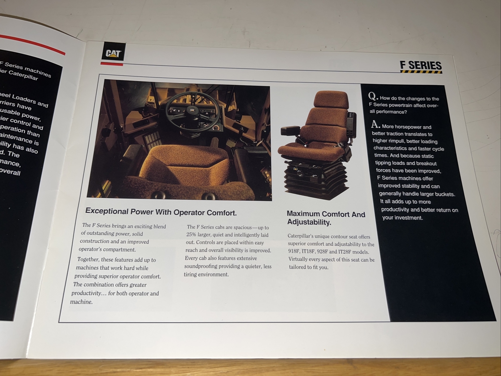 Cat F Series Wheel Loader Sales Brochure Caterpillar 1993 10 Pages DF