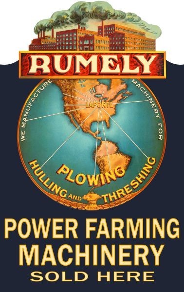 Rumely Power Farming Machinery Sold Here NEW Sign: 28″ Tall Diecut USA STEEL