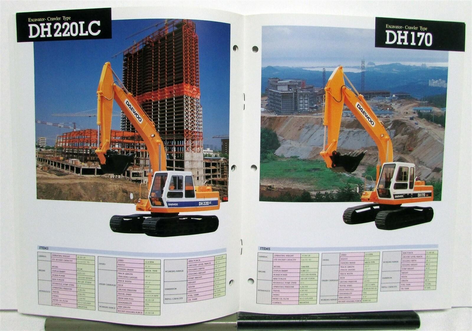 1993 Daewoo Full Line Excavator Crawler Wheel Loader Construction Sales Brochure