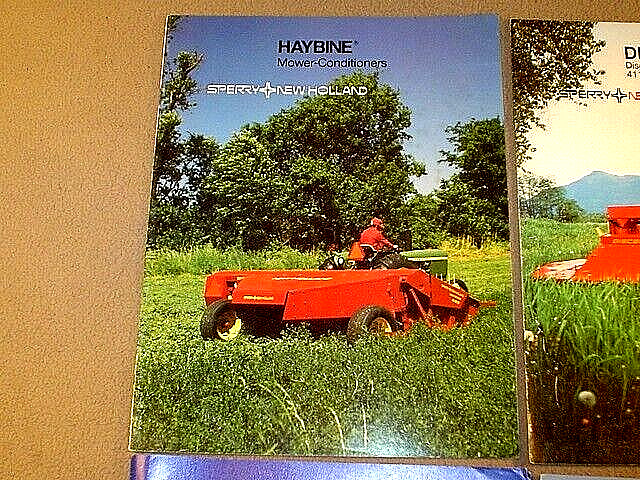 4 SPERRY NEW HOLLAND BROCHURE~DISCBINE~HAYBINE~’86 BUYERS GUIDE~AUTO BALE WAGONS