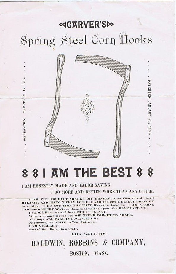 Carver’s Spring Steel Corn Hooks, Folding Brochure, Antique