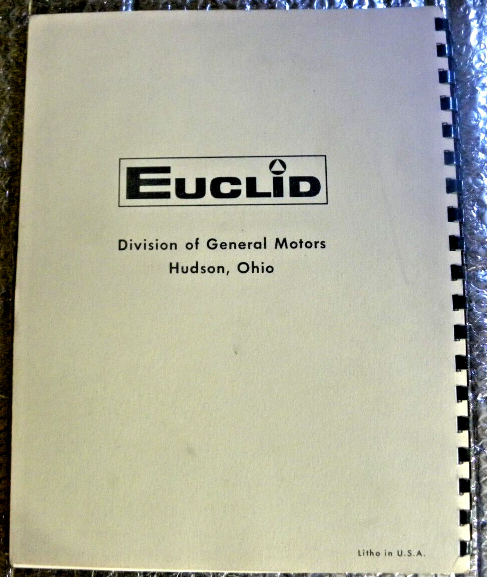 1967 Euclid Front End Loader Preventive Maintenance Check List Chart Manual