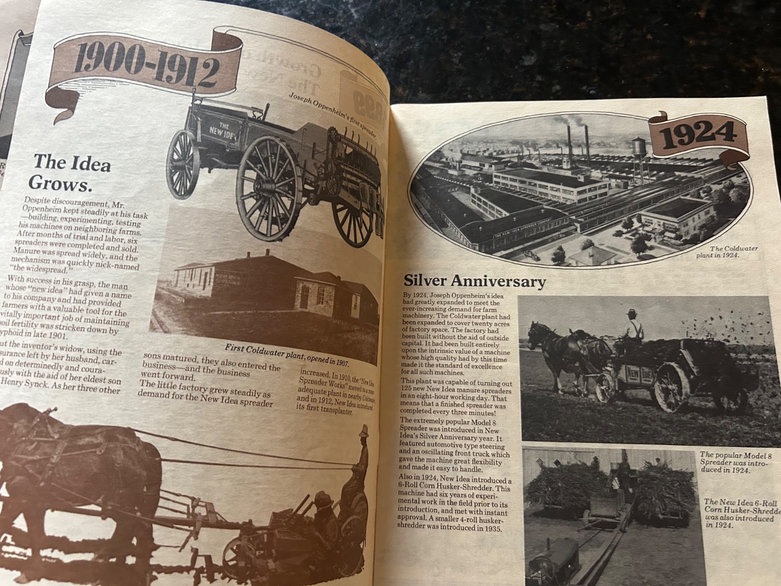 1899 1974 New Idea 75th Anniversary Brochure 75 Years Agriculture Coldwater OH