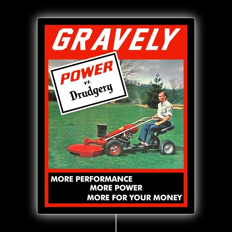 Gravely Lawn & Garden Tractors NEW LED Hanging Lighted Sign: 18×23″