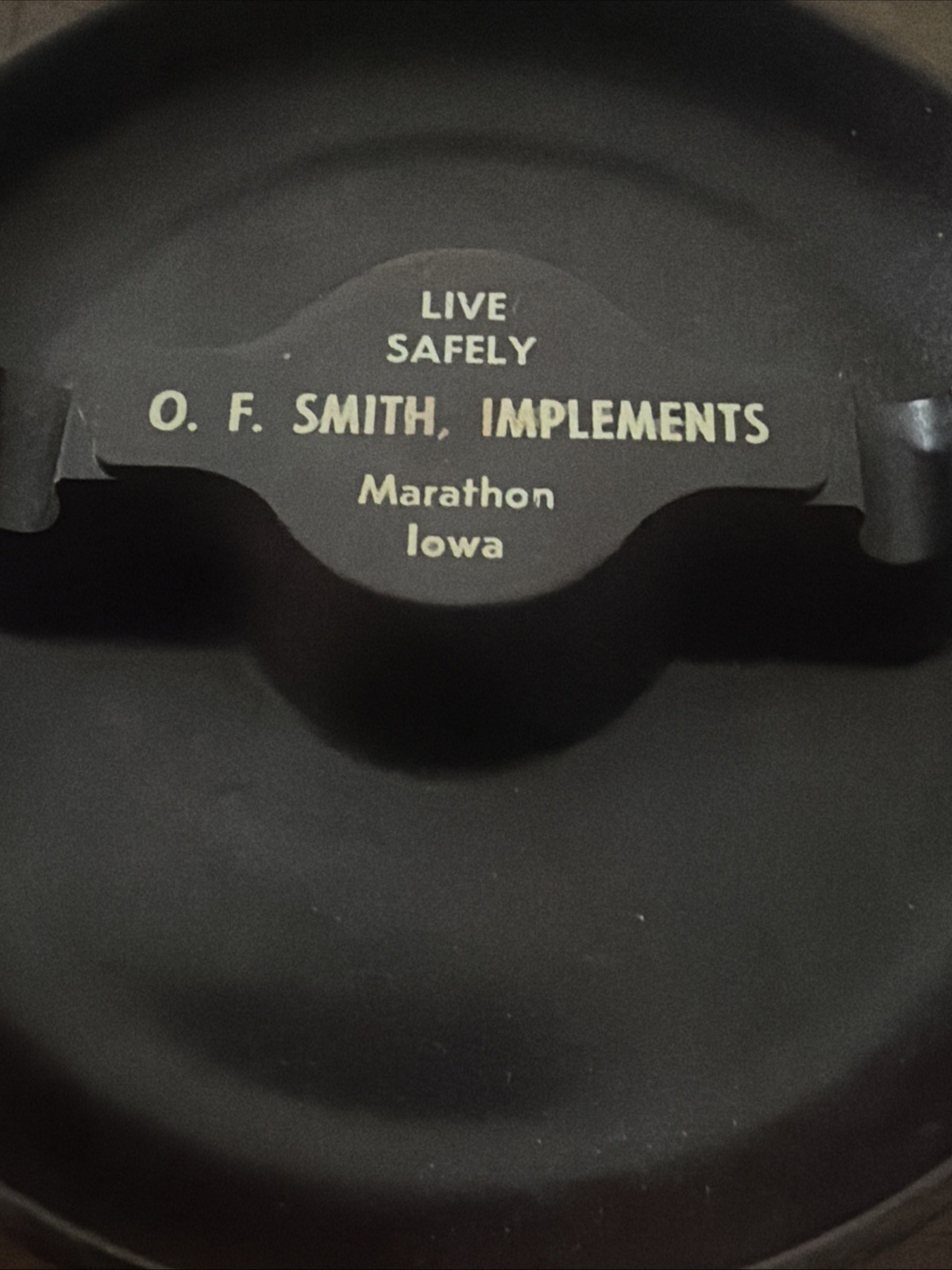 Iowa Marathon OF SMITH IMPLEMENTS Advertise Tobacco Ashtray Tractor Agri Farm IA
