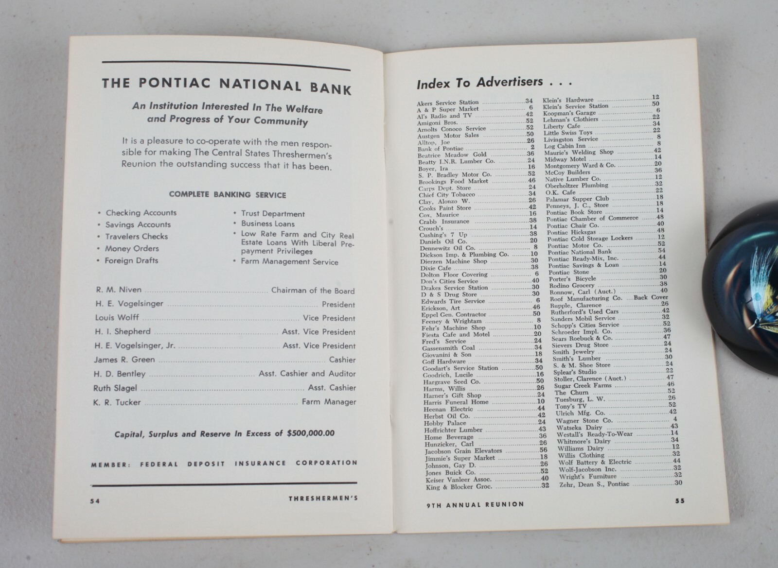 1957 Central States Threshermen’s Reunion Official Program Pontiac Illinois