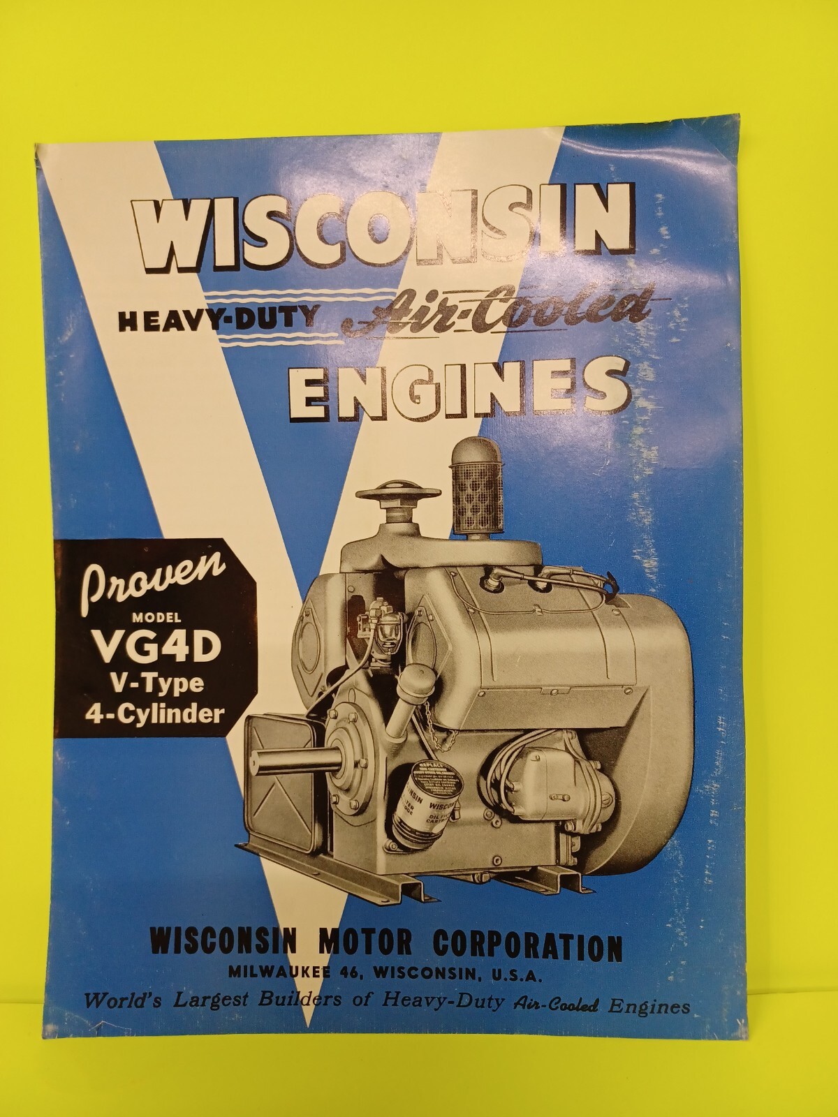 Wisconsin Heavy-Duty Air-Cooled Engines Brochure VG4D v-type 4-cylinder